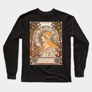 Alphonse Maria Mucha's Zodiaque or La Plume (ca. 1896–1897) Long Sleeve T-Shirt